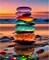 Sunset Beach Stone Paint by Numbers Kit for Adults & Beginners – Beach Scenery Canvas with Acrylic Paints and Brushes (16×20 Inch)